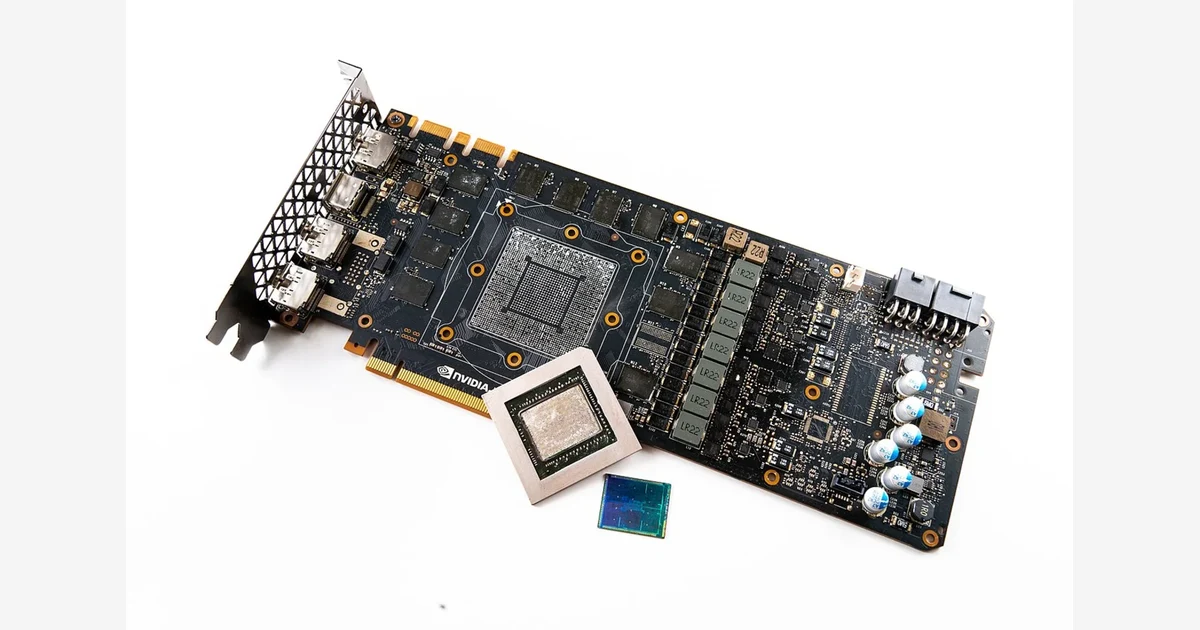 GeForce GTX 1080 Ti board with its processor package