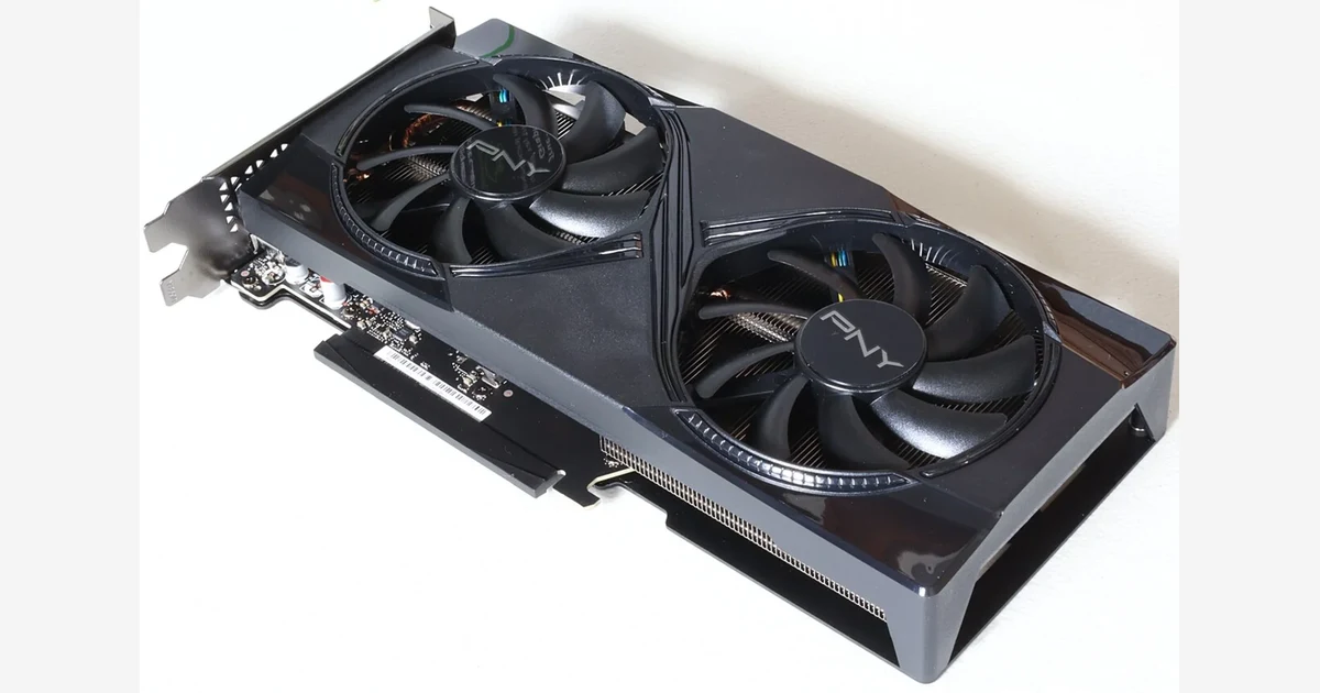 PNY GeForce RTX graphics card with dual fans