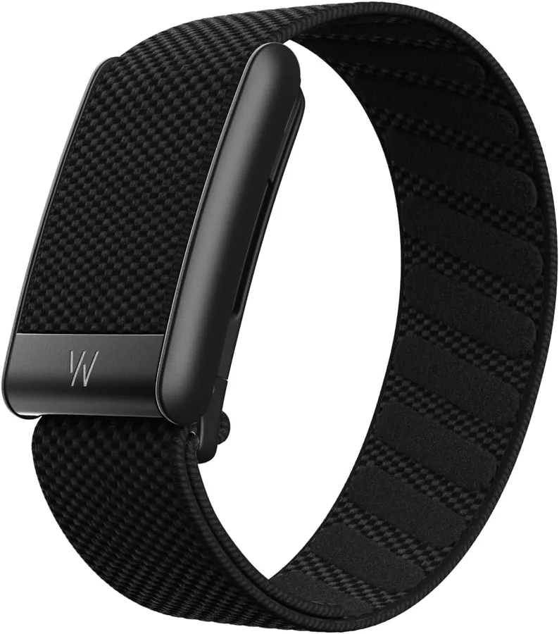 WHOOP 5.0 screenless health and fitness wearable in a black SuperKnit band